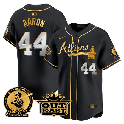 AB Atliens & Hank Aaron Patch Vapor Premier Limited Jersey - Stitched