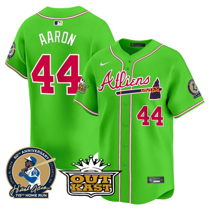 AB Atliens & Hank Aaron Patch Vapor Premier Limited Jersey - Stitched