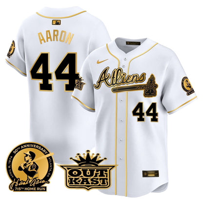 AB Atliens & Hank Aaron Patch Vapor Premier Limited Jersey - Stitched