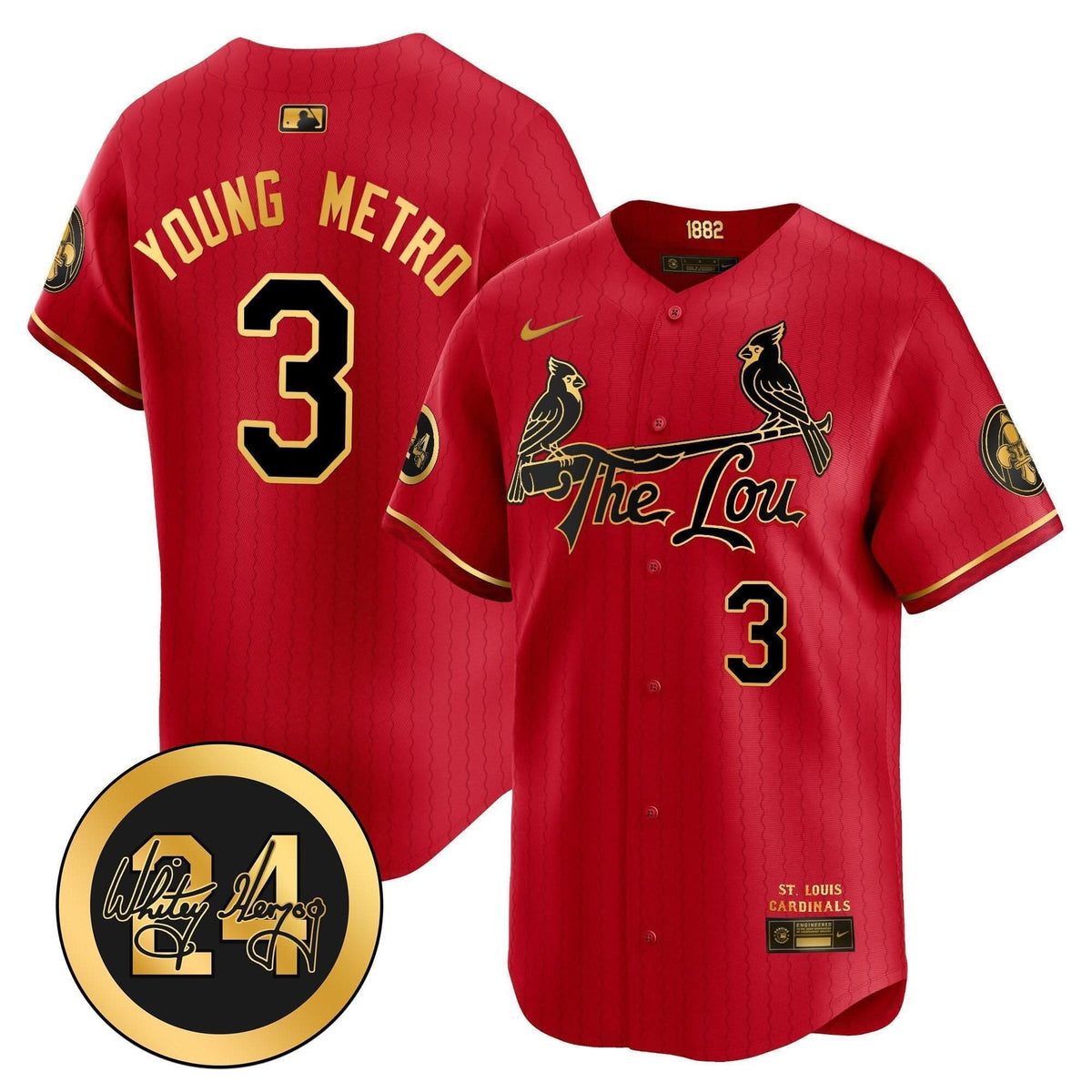 SLC 2024 City Connect Whitey Herzog Patch Vapor Premier Limited Jersey - Stitched