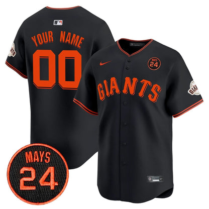 SFG 2024 Willie Mays Patch Vapor Premier Limited Custom Jersey V3 - Stitched