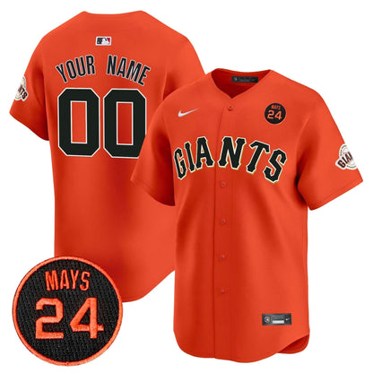 SFG 2024 Willie Mays Patch Vapor Premier Limited Custom Jersey V3 - Stitched