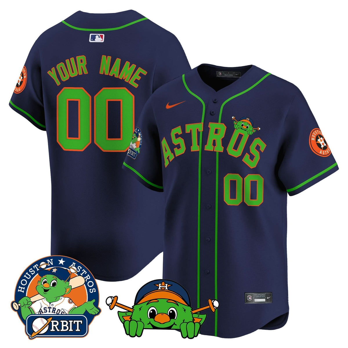 Astros Orbit Patch Vapor Premier Limited Custom Jersey V3 - All Stitched