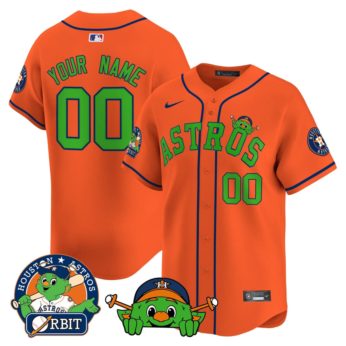 Astros Orbit Patch Vapor Premier Limited Custom Jersey V3 - All Stitched