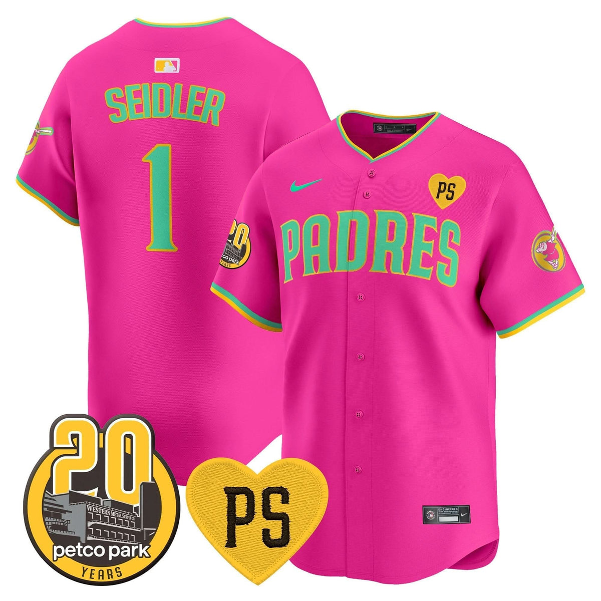 SDP “For Peter” & Petco Park 20th Patch Vapor Premier Limited Jersey V2 – Stitched