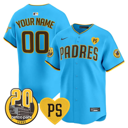 SDP “For Peter” & Petco Park 20th Patch Vapor Premier Limited Custom Jersey V2 – Stitched