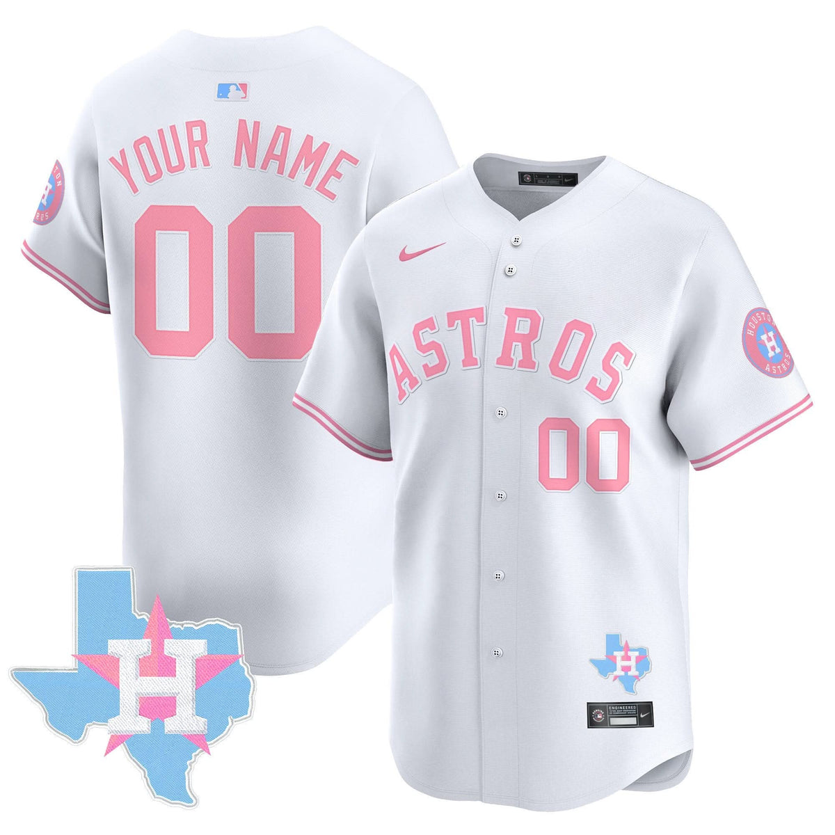 Astros Bubblegum Pink Vapor Premier Limited Custom Jersey - All Stitched