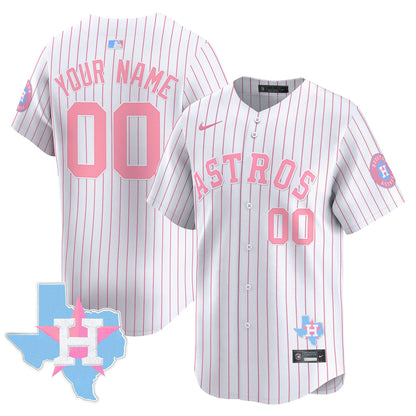 Astros Bubblegum Pink Vapor Premier Limited Custom Jersey - All Stitched