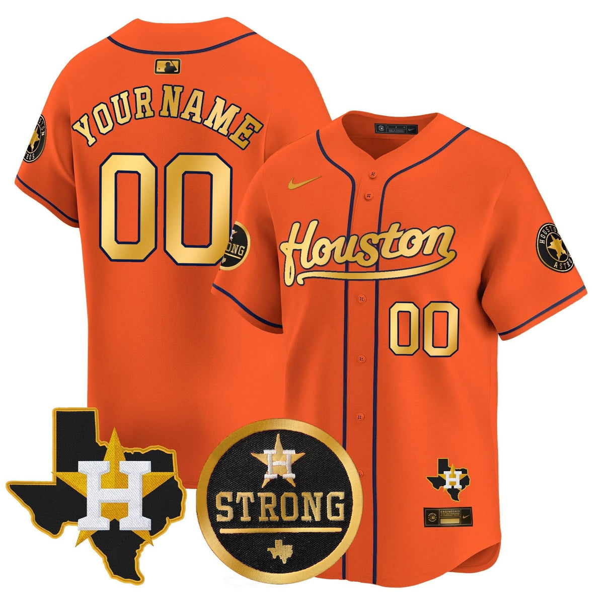 HA Houston Strong Patch Vapor Premier Limited Custom Jersey - Stitched