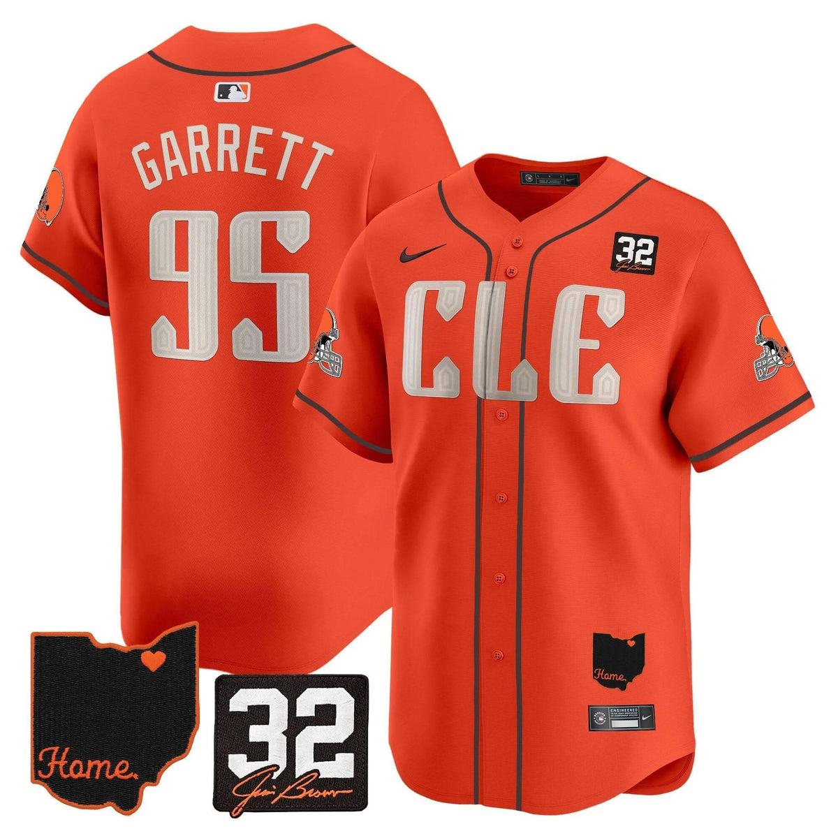 Men's Browns #32 Jim Brown Memorial & Home Patch Vapor Premier Limited Jersey - All Stitched