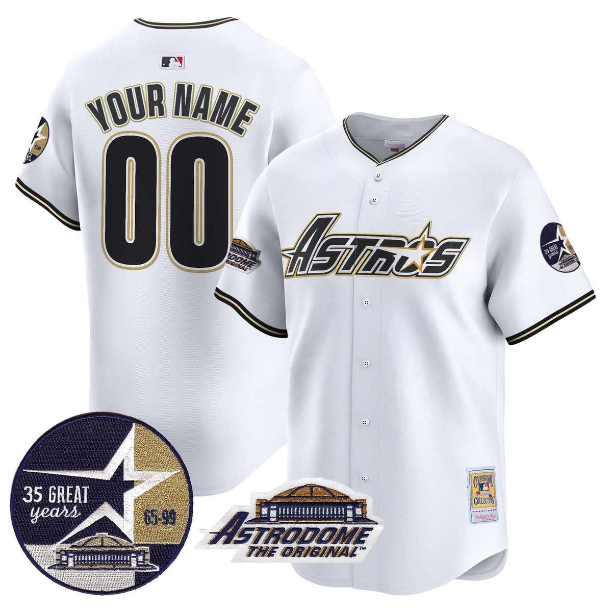 HA 1999 Throwback 35th & Astrodome Patch Vapor Premier Limited Custom Jersey V3 - Stitched