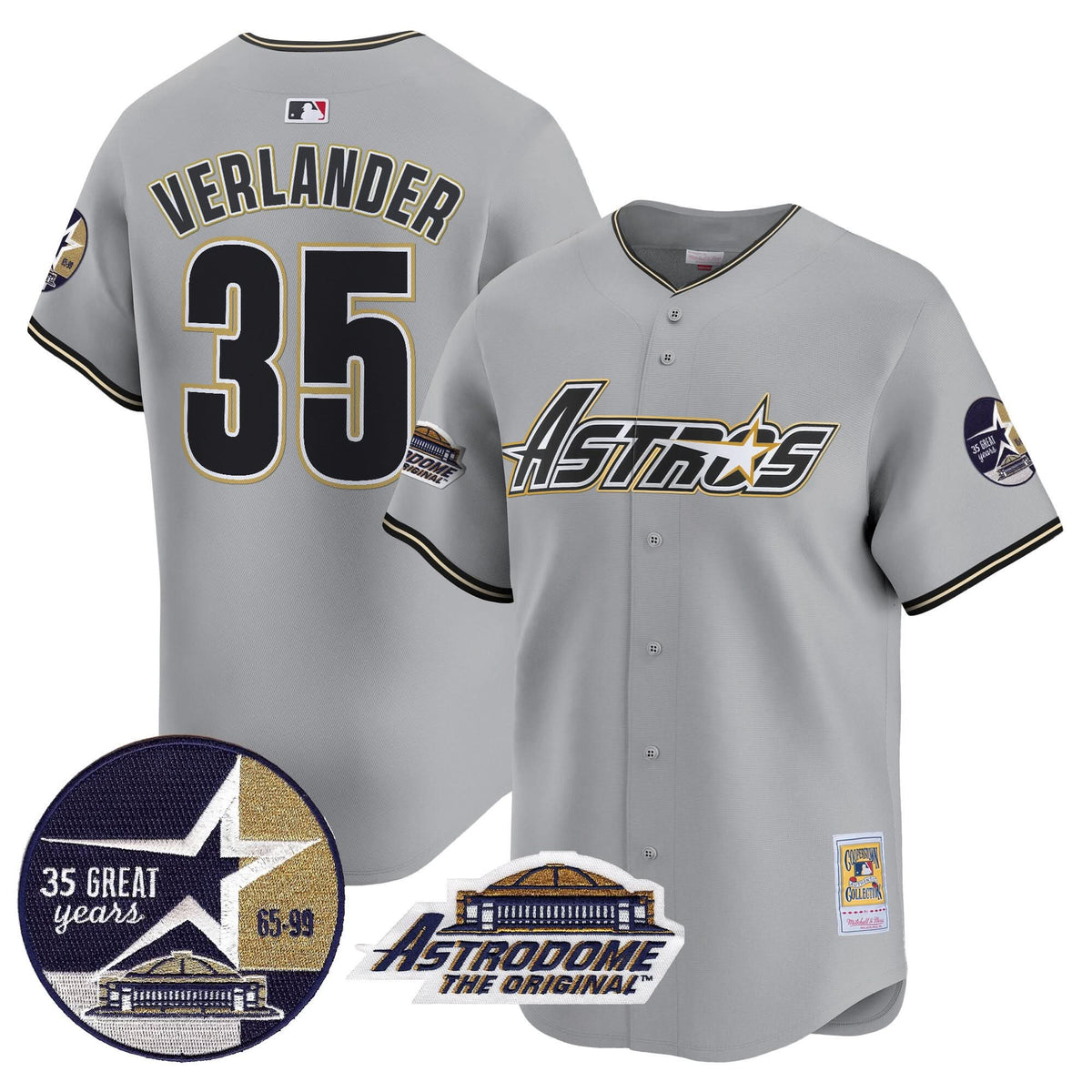 HA 1999 Throwback 35th & Astrodome Patch Vapor Premier Limited Jersey V3 - Stitched