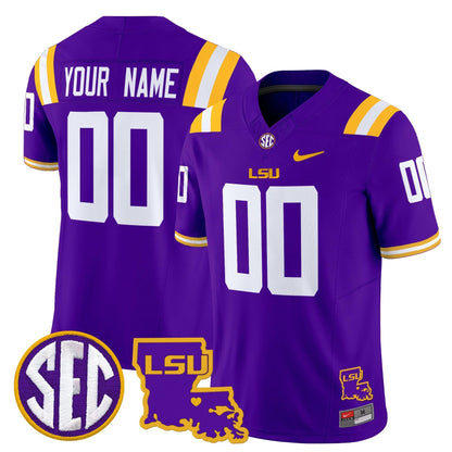 LSU 2024 Louisiana Patch Vapor Limited Custom Jersey