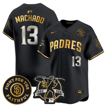 SDP Tony Gwynn & Faithful Patch Vapor Premier Limited Jersey – Stitched