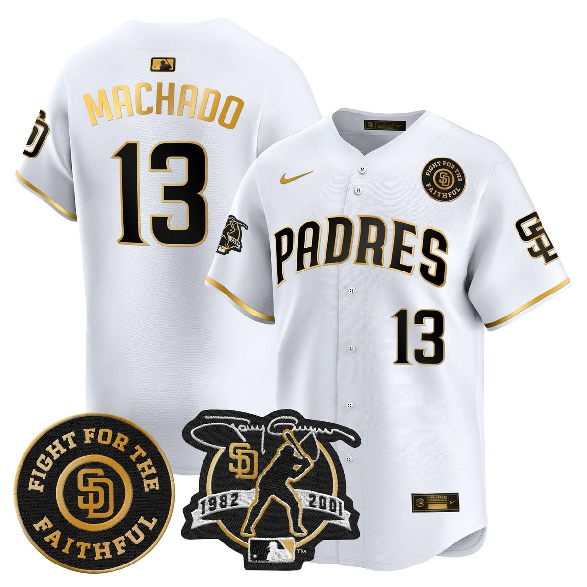 SDP Tony Gwynn & Faithful Patch Vapor Premier Limited Jersey – Stitched
