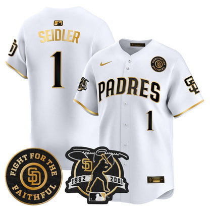 SDP Tony Gwynn & Faithful Patch Vapor Premier Limited Jersey – Stitched
