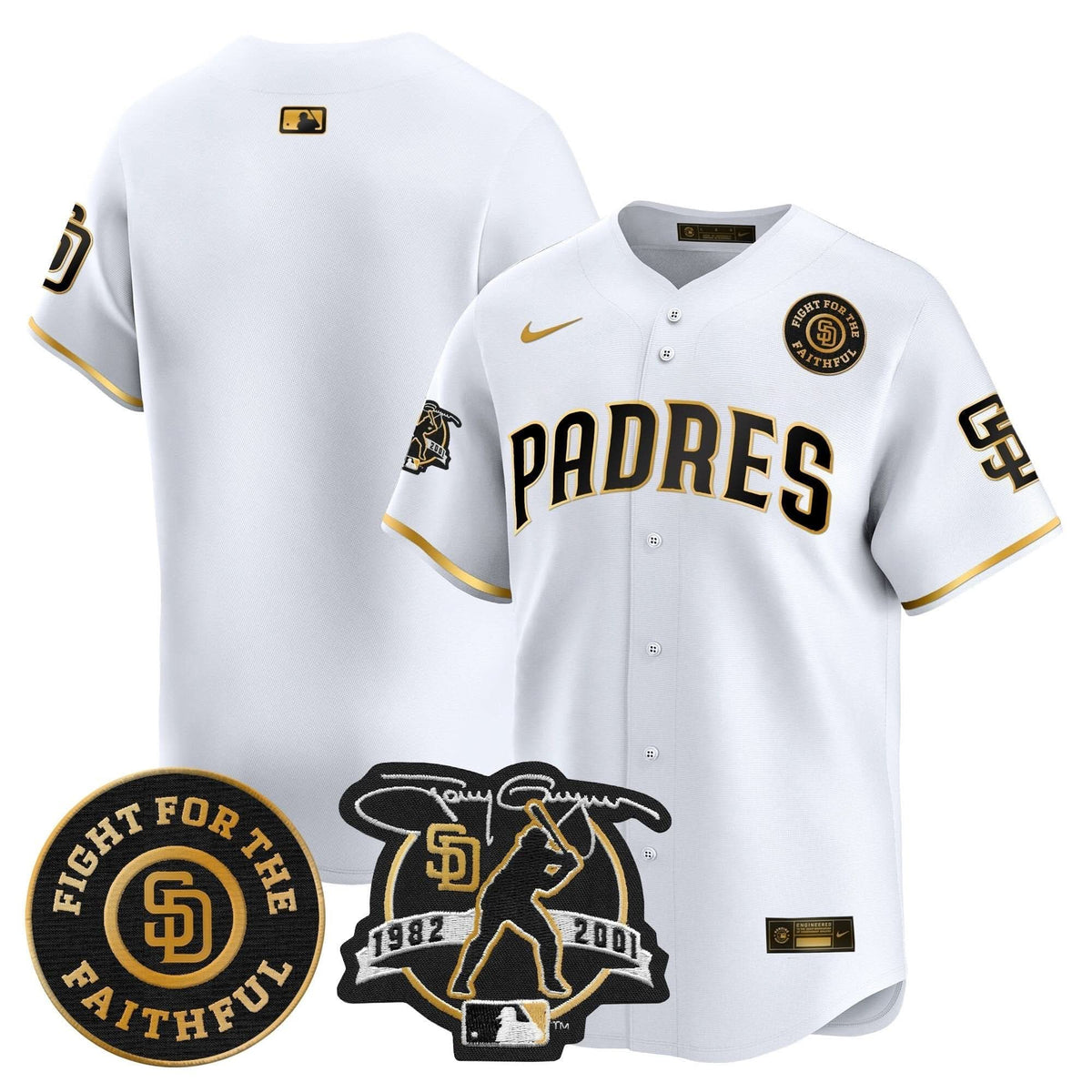 SDP Tony Gwynn & Faithful Patch Vapor Premier Limited Jersey – Stitched