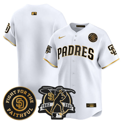 SDP Tony Gwynn & Faithful Patch Vapor Premier Limited Jersey – Stitched