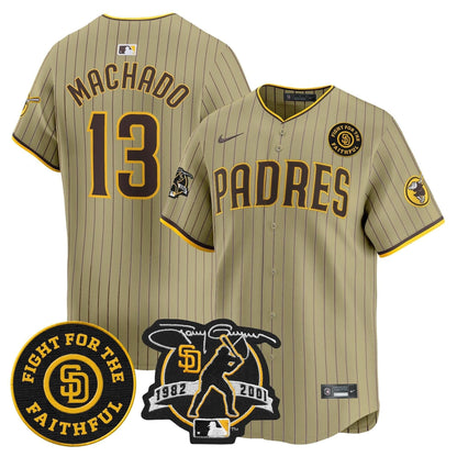 SDP Tony Gwynn & Faithful Patch Vapor Premier Limited Jersey – Stitched