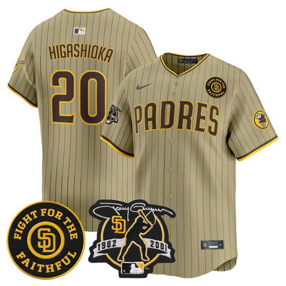 SDP Tony Gwynn & Faithful Patch Vapor Premier Limited Jersey – Stitched