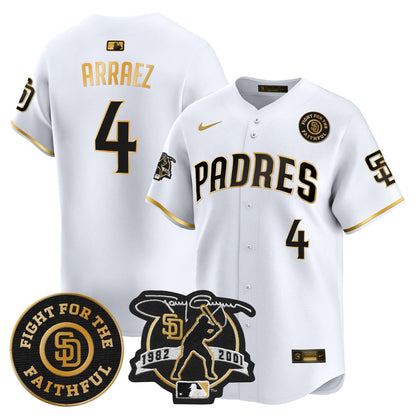 SDP Tony Gwynn & Faithful Patch Vapor Premier Limited Jersey – Stitched