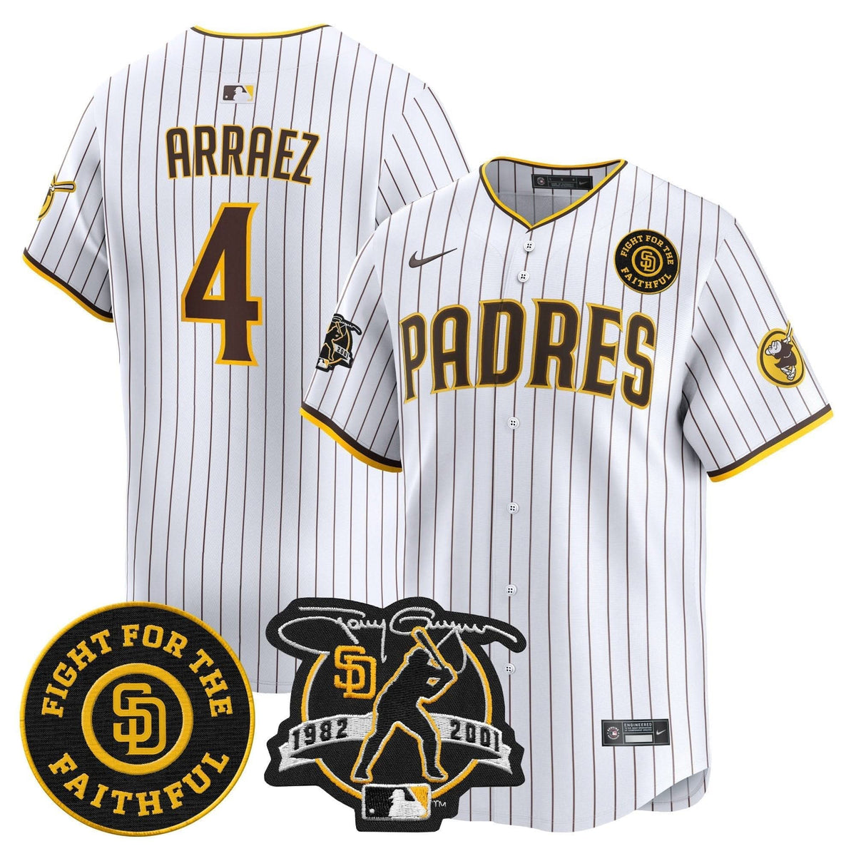SDP Tony Gwynn & Faithful Patch Vapor Premier Limited Jersey – Stitched