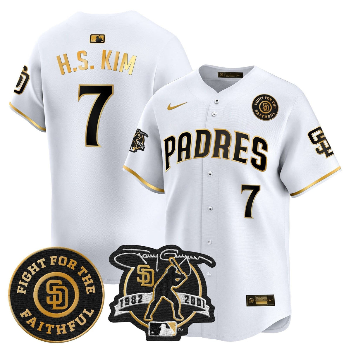 SDP Tony Gwynn & Faithful Patch Vapor Premier Limited Jersey – Stitched