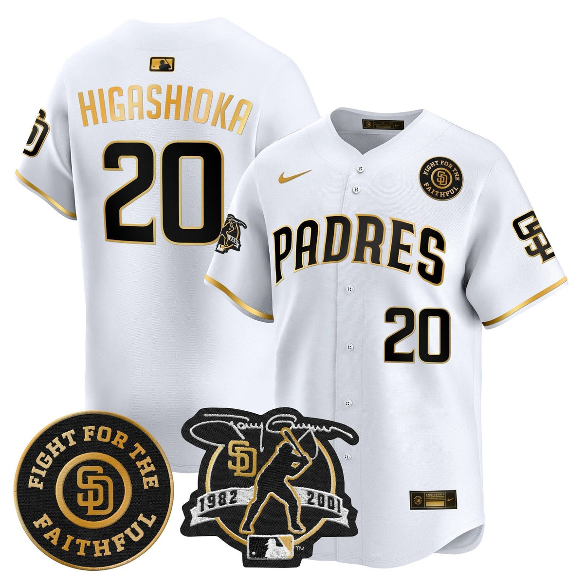 SDP Tony Gwynn & Faithful Patch Vapor Premier Limited Jersey – Stitched