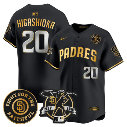 SDP Tony Gwynn & Faithful Patch Vapor Premier Limited Jersey – Stitched