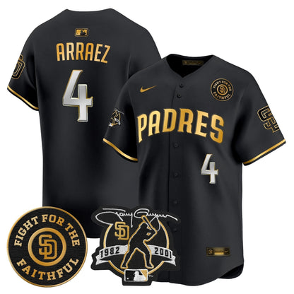 SDP Tony Gwynn & Faithful Patch Vapor Premier Limited Jersey – Stitched