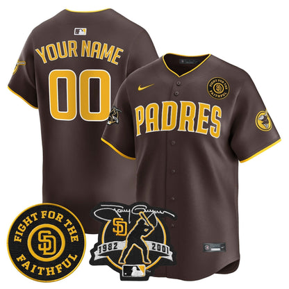 SDP Tony Gwynn & Faithful Patch Vapor Premier Limited Custom Jersey – Stitched