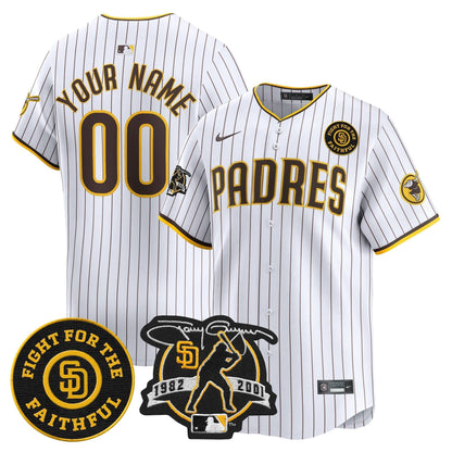SDP Tony Gwynn & Faithful Patch Vapor Premier Limited Custom Jersey – Stitched
