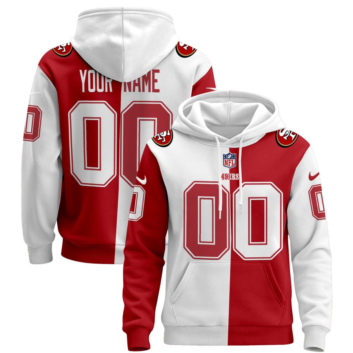 San Francisco 49ers Split Custom Hoodie