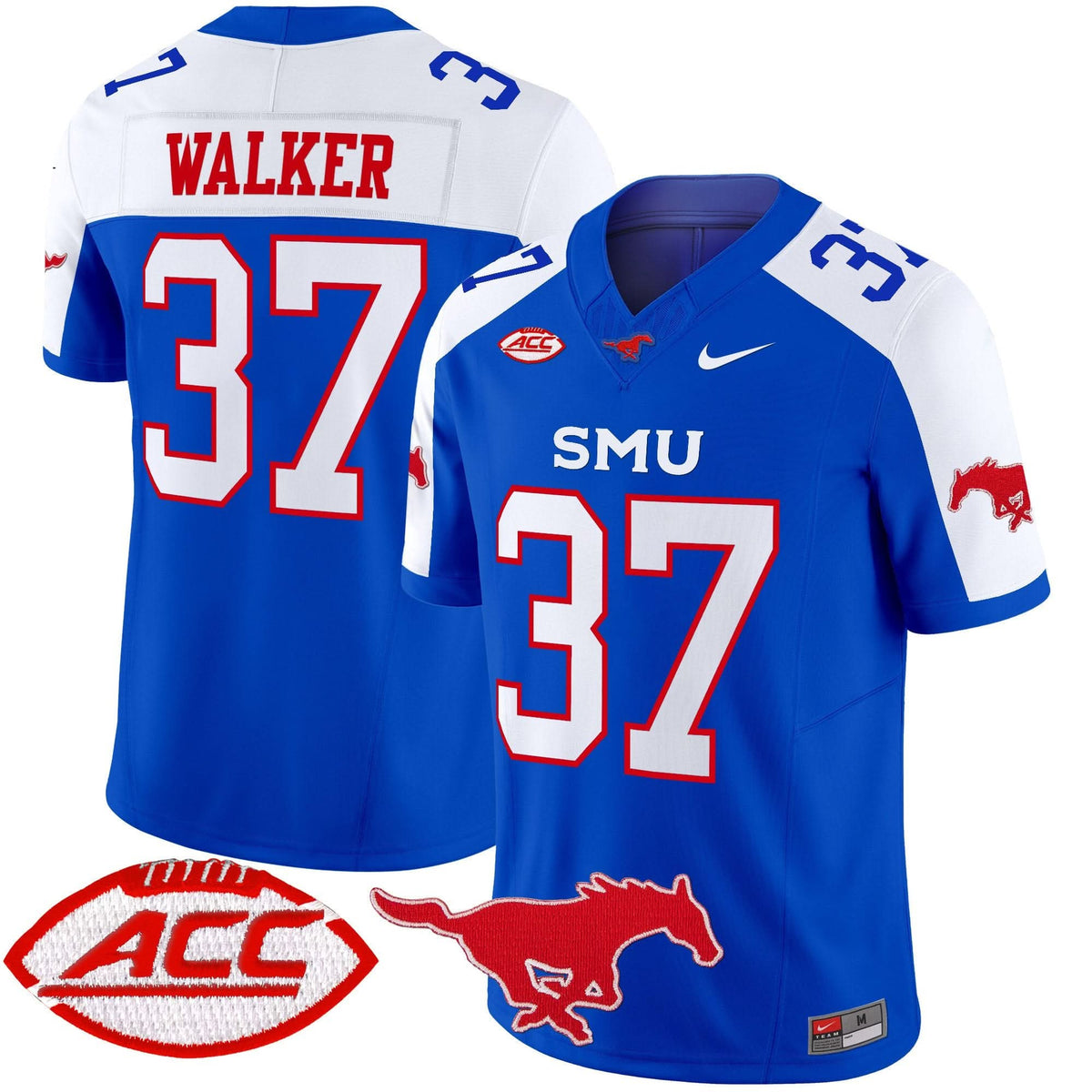 Men's SMU Mustangs 2024 Vapor Limited Jersey - All Stitched