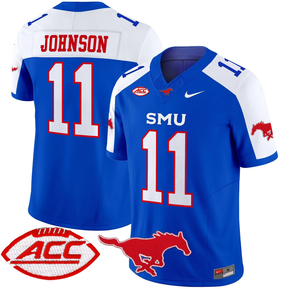Men's SMU Mustangs 2024 Vapor Limited Jersey - All Stitched