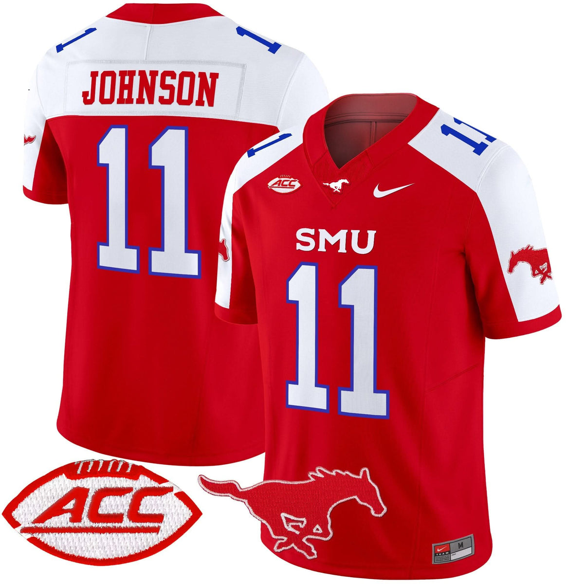 Men's SMU Mustangs 2024 Vapor Limited Jersey - All Stitched