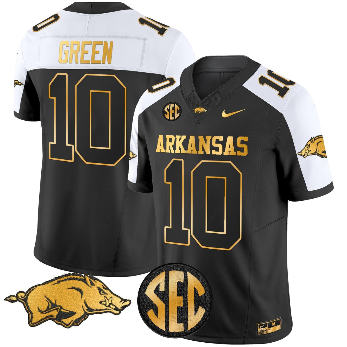 Arkansas Razorbacks Gold Vapor Limited Jersey - All Stitched