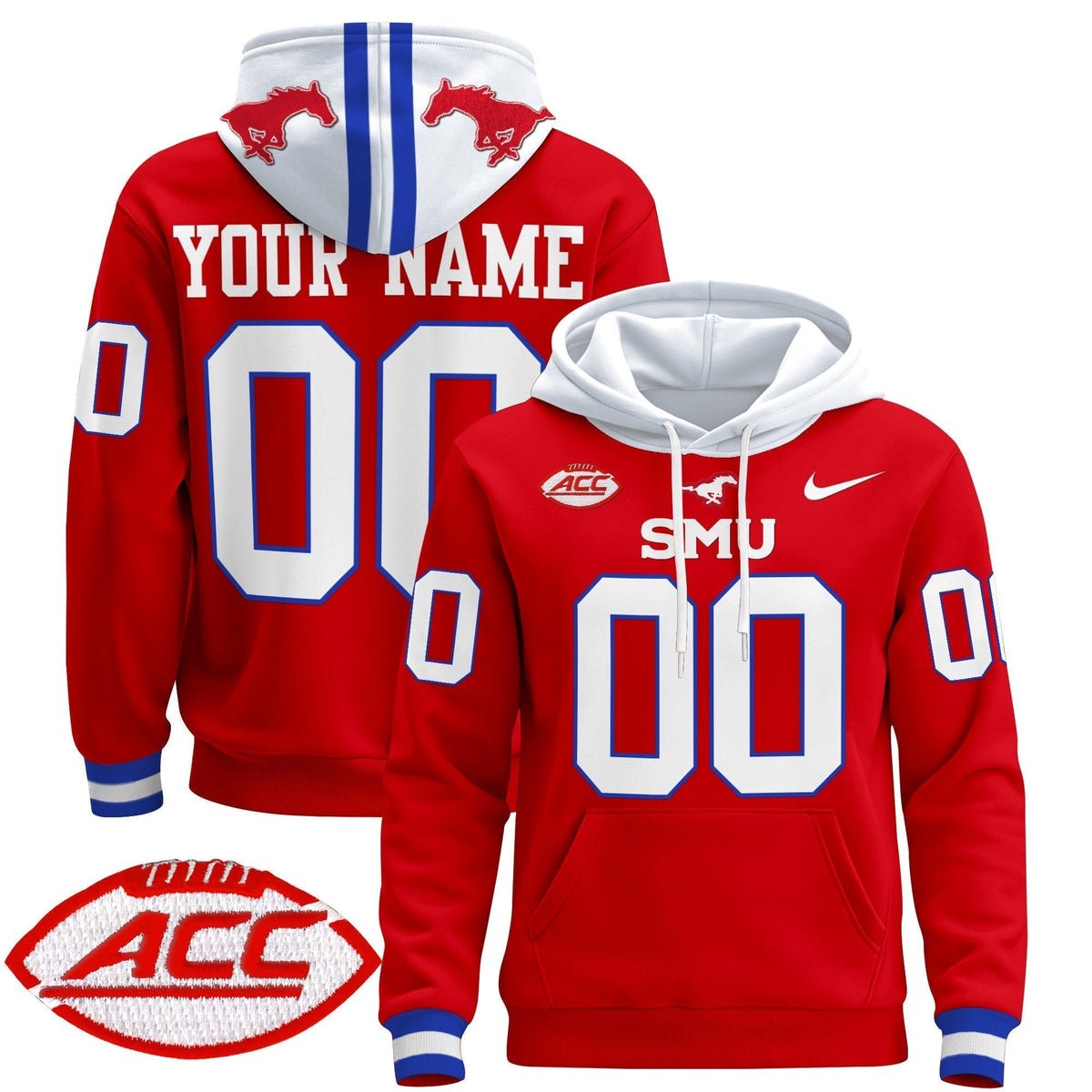 SMU Mustangs 2024 Custom Pullover Hoodie