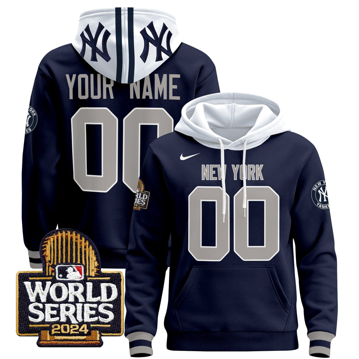 New York Yankees 2024 World Series Custom Pullover Hoodie V2