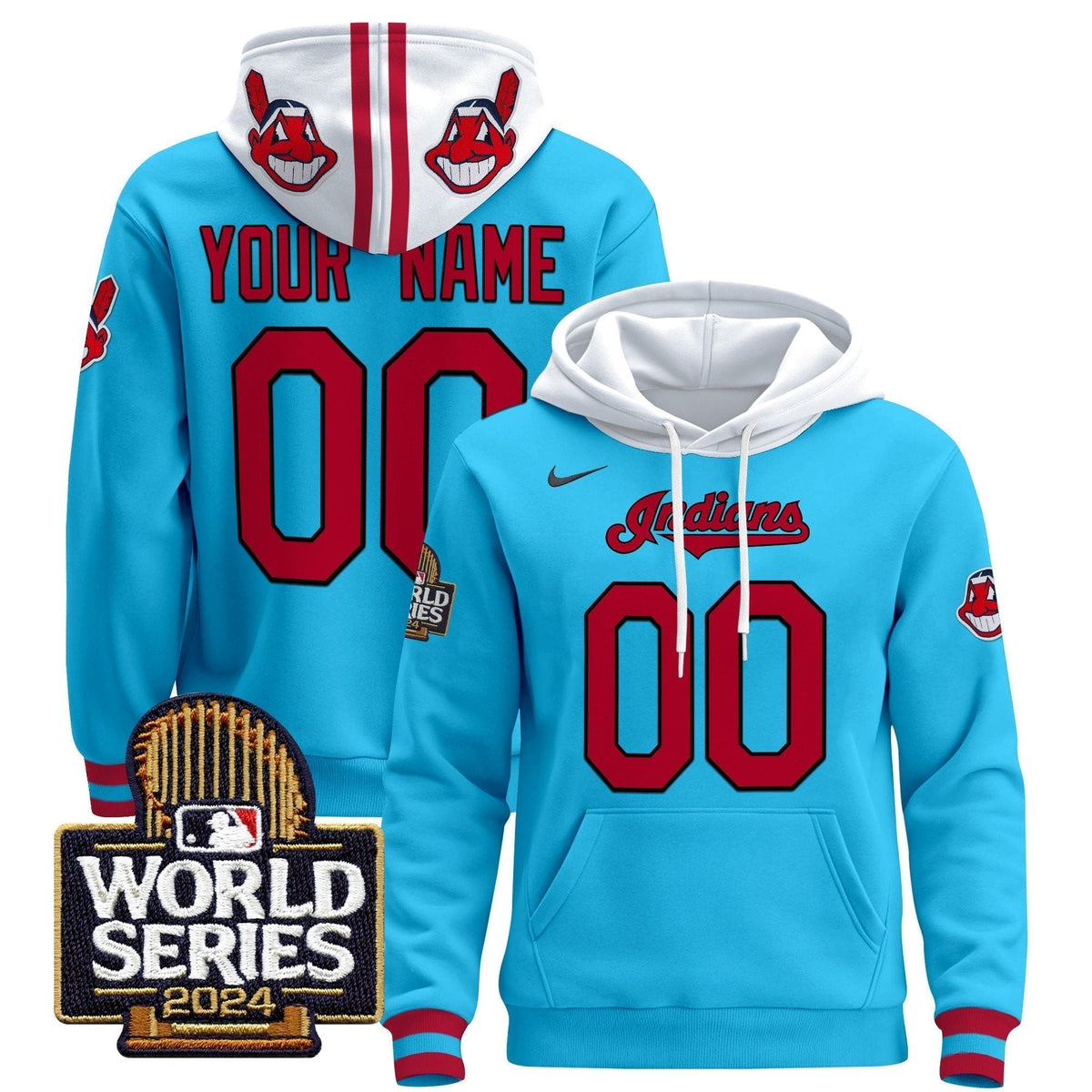 Cleveland Indians 2024 World Series Custom Pullover Hoodie