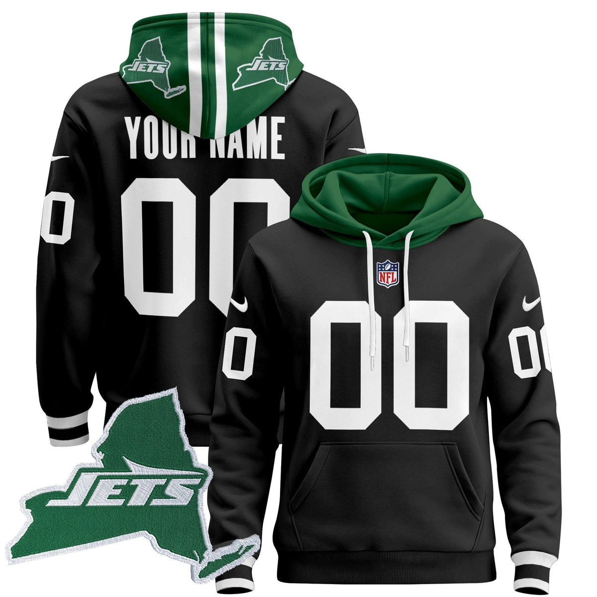 New York Jets Home 2024 Custom Pullover Hoodie