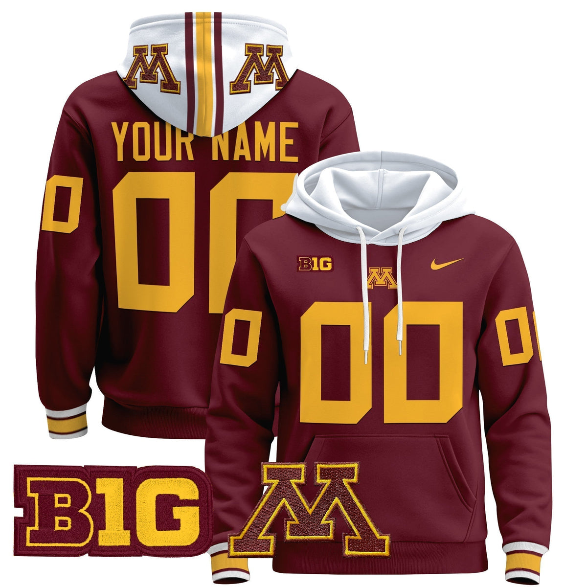 Minnesota Golden Gophers 2024 Custom Pullover Hoodie