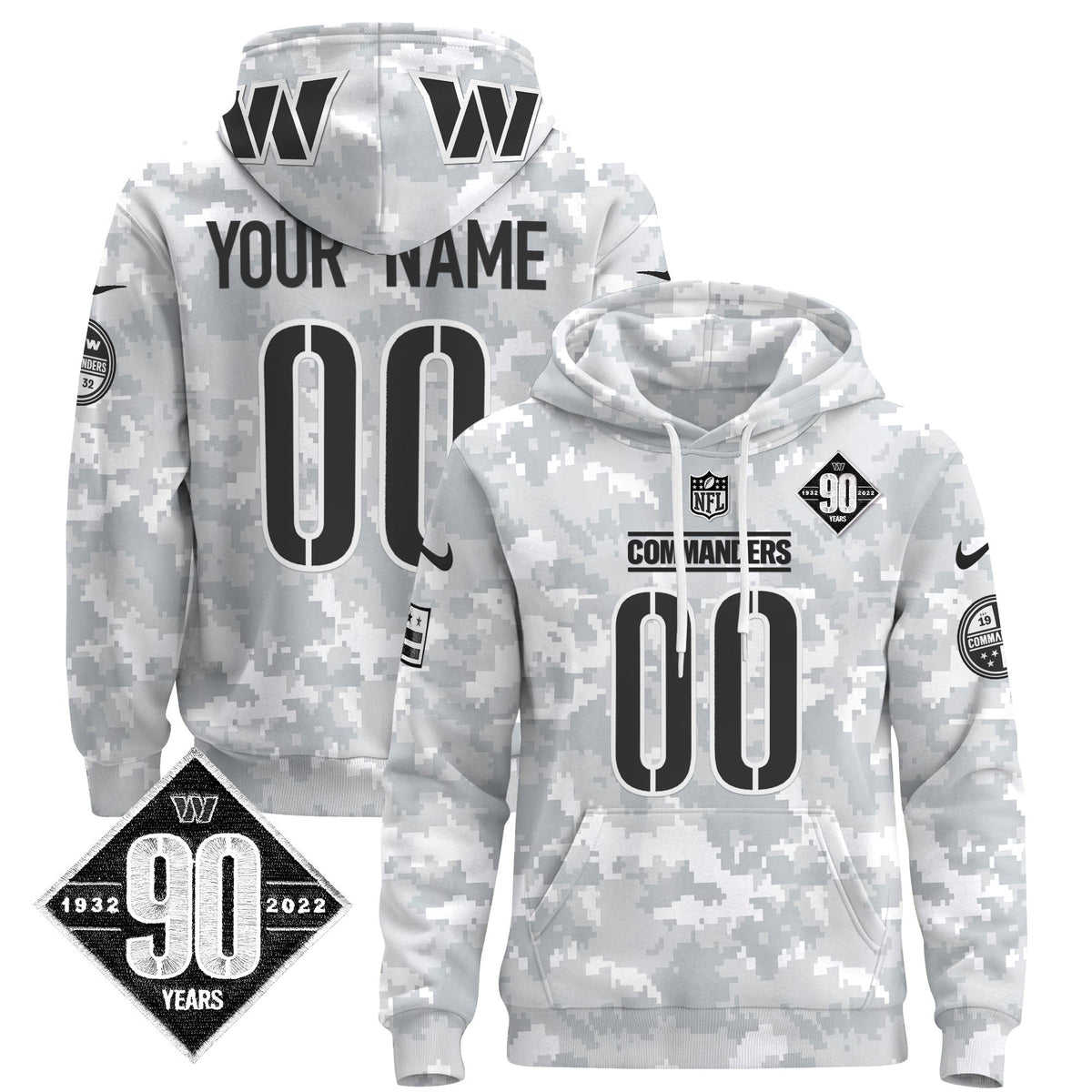 Washington Commanders 2024 Salute to Service Custom Pullover Hoodie