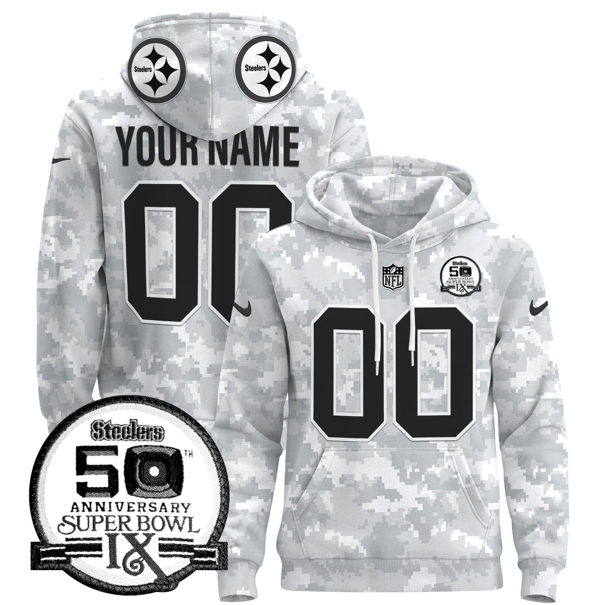 Steelers 2024 Salute to Service Custom Pullover Hoodie