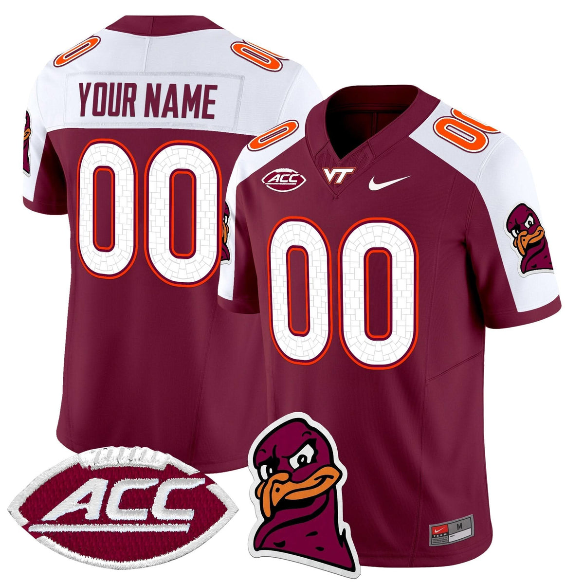 Virginia Tech Hokies 2025 Vapor Limited Custom Jersey - All Stitched