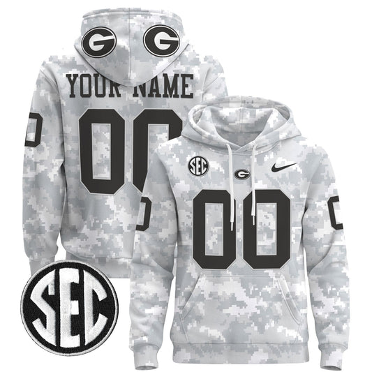 Georgia Bulldogs 2024 Salute to Service Custom Pullover Hoodie