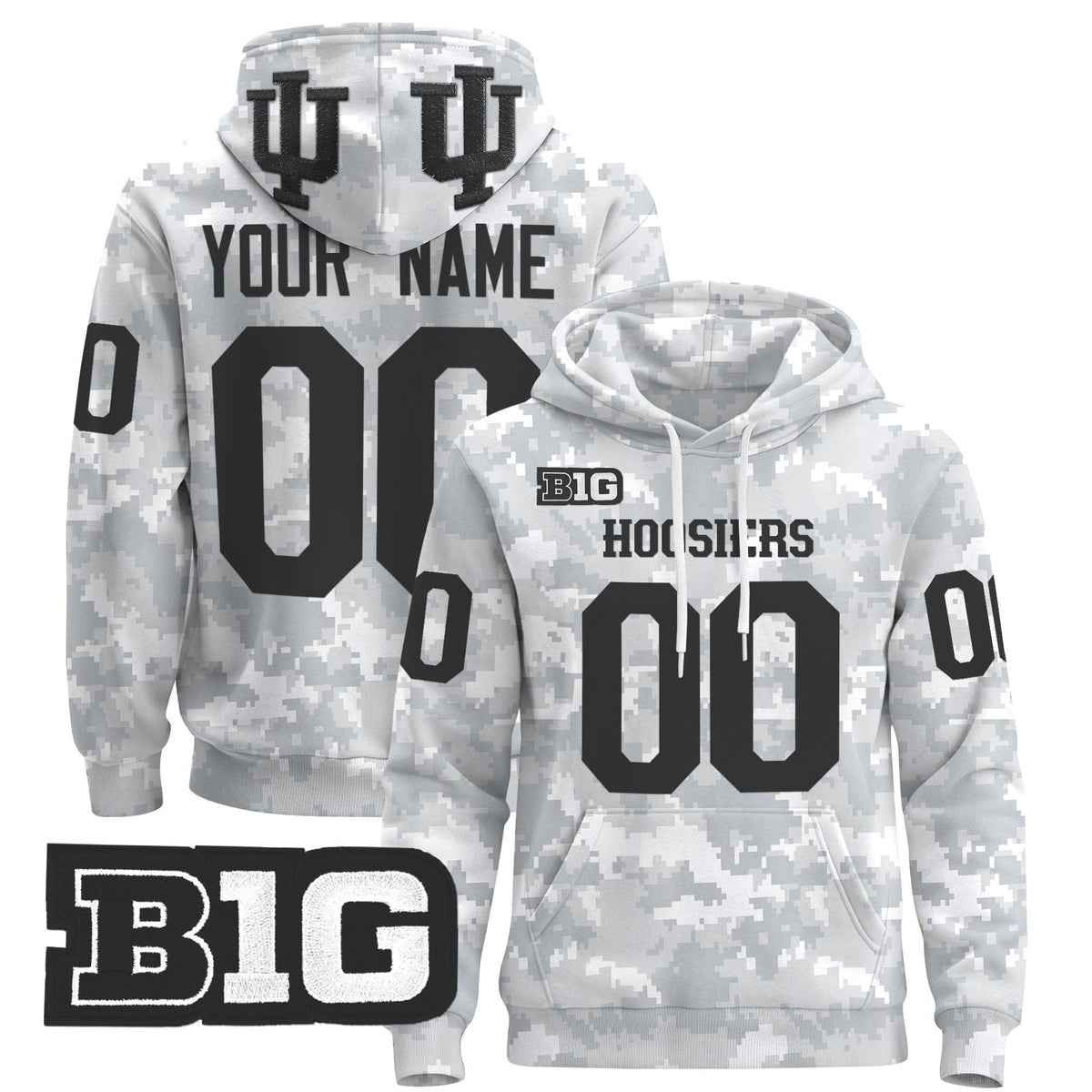 Indiana Hoosiers 2024 Salute to Service Custom Pullover Hoodie