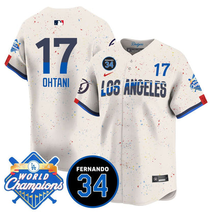 LA LAD - World Series Champions 2024/Fernando Valenzuela Memorial Jersey - Stitched