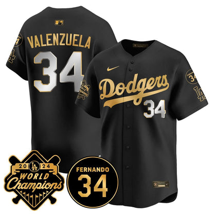 LA LAD - World Series Champions 2024/Fernando Valenzuela Memorial Jersey - Stitched