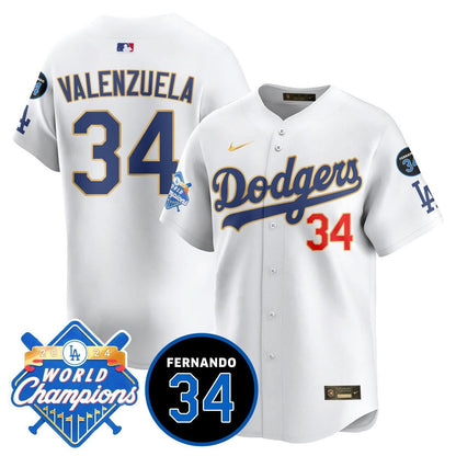 LA LAD - World Series Champions 2024/Fernando Valenzuela Memorial Jersey - Stitched